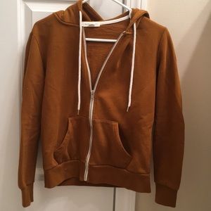 burnt orange zip up sweatshirt